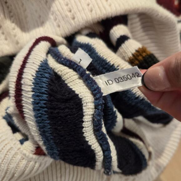 Vtg Structure sweater men sz L Coogi style textured 100% cotton - Picture 4 of 4